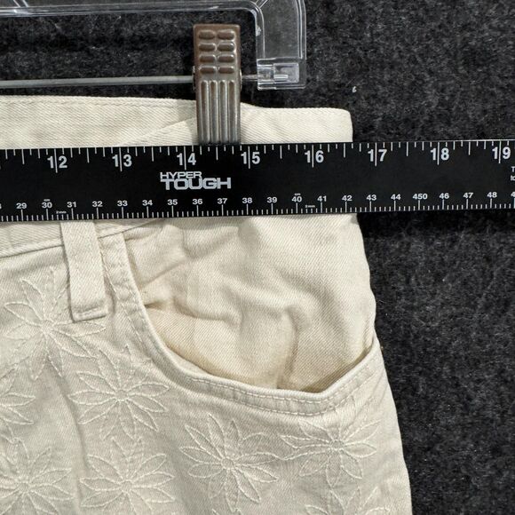 Current/Elliott Jeans Womens 28 Dirty White Boyfriend Embroidered Cropped USA - Picture 5 of 12